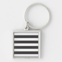 Black and White Stripes Keychain/Keyring