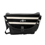 Black and White Stripes Monogram Bag Courier Bags