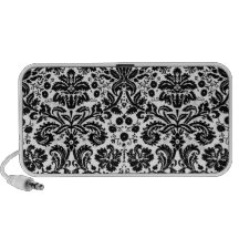 Black and white stylish damask pattern speaker