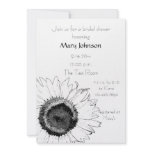 Black and White Sunflower Bridal Shower Invitation