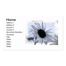 Black And White Sunflower  Business Card