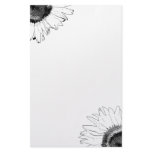 Black and White Sunflower Stationery