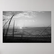 Black and White Sunset Poster