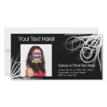 Black and white Swirl Graduation Photo Cards photo cards
