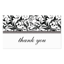 Black and White Swirl Thank You Card Business Cards