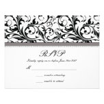 Black and White Swirl Wedding RSVP Custom Announcements