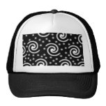 Black and White Swirls and Dots. hats