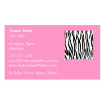 Black and White Tiger Pattern. Jagged Edge. Business Card Template