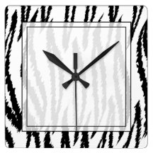 Black and White Tiger Print. Tiger Pattern. Wallclock