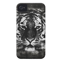 Black and White Tiger Vintage iPhone Case iPhone 4 Cover