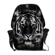 Black and White Tiger Vintage Messenger Bags