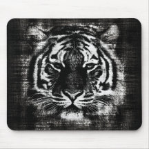 Black and White Tiger Vintage Mousepad