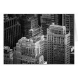 Black and White Tops of NYC Buildings Card