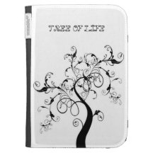 Black And White Tree Of Life Kindle Case