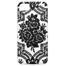 Black and white victorian roses print. iPhone 5 case