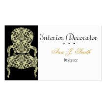 Black and White Vintage Lace Chair Business Card Templates