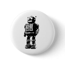Black and White Vintage Robot
