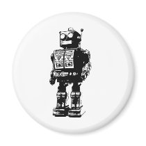 Black and White Vintage Robot