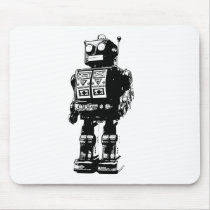 Black and White Vintage Robot