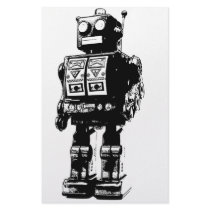Black and White Vintage Robot