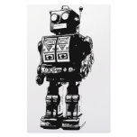Black and White Vintage Robot stationery