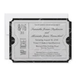 Black and White VIP Wedding Ticket Invitations