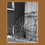 Black and White Wagon Wheel and Silo postcards