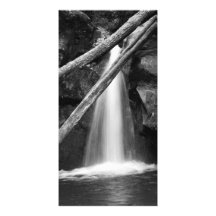 Black and white waterfall customized photo card