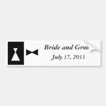 Black and White Wedding Bumper Sticker
