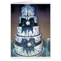 black and white wedding cake greeting card