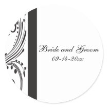 Black and White Wedding Envelope Seal Stickers