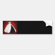Black and White Wedding Gown Bumper Sticker
