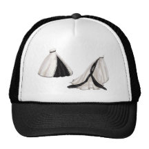 Black and White Wedding Gown Hats