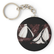 Black and White Wedding Gown Key Chain