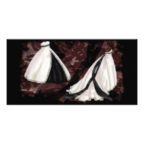 Black and White Wedding Gown Customized Photo Card