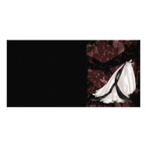 Black and White Wedding Gown Custom Photo Card