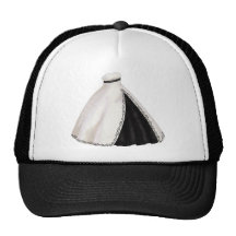 Black and White Wedding Gown Trucker Hat