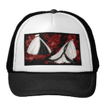 Black and White Wedding Gown Trucker Hats