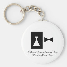 Black and White Wedding Keychain