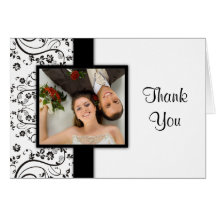 Black and White Wedding Photo Thank You Cards