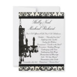 black and white wedding program chic classy damask invitations