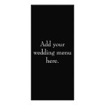 Black and White Wedding Reception Menu Cards Custom Rack Cards