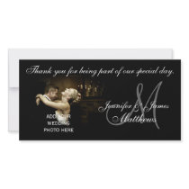 Black and White Wedding Thank You Monogram Card Customized Photo Card
