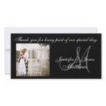 Black and White Wedding Thank You Monogram Cards Photo Greeting Card