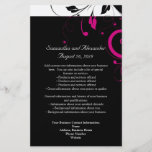 Black and White with Magenta Swirl Accent Custom Flyer