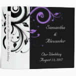 Black and White with Purple Swirl Accent Binders