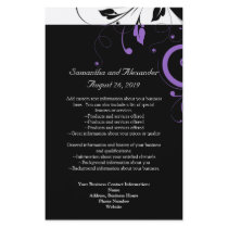 Black and White with Purple Swirl Accent Personalized Flyer