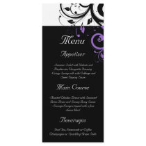 Black and White with Purple Swirl Accent Custom Rack Cards