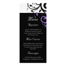 Black and White with Purple Swirl Accent Custom Rack Cards