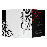 Black and White with Red Reverse Swirl Binder
